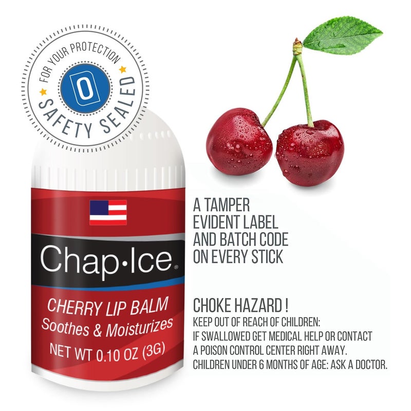 Chap Ice Lot of 4 Oralabs Chap Ice Cherry Lip Balm Mini Cute Bonus Pack â€¦ - Image 4